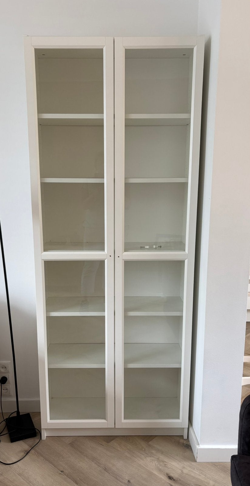 Ikea Billy/Oxberg kast met glazen deuren, Ophalen, 200 cm of meer, 50 tot 100 cm, Zo goed als nieuw