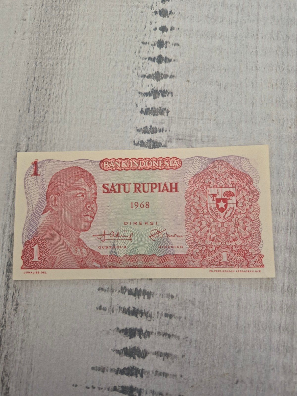 Indonesische 1 Rupiah Bankbiljet 1968 UNC, Ophalen of Verzenden, Zuidoost-Azië, Los biljet