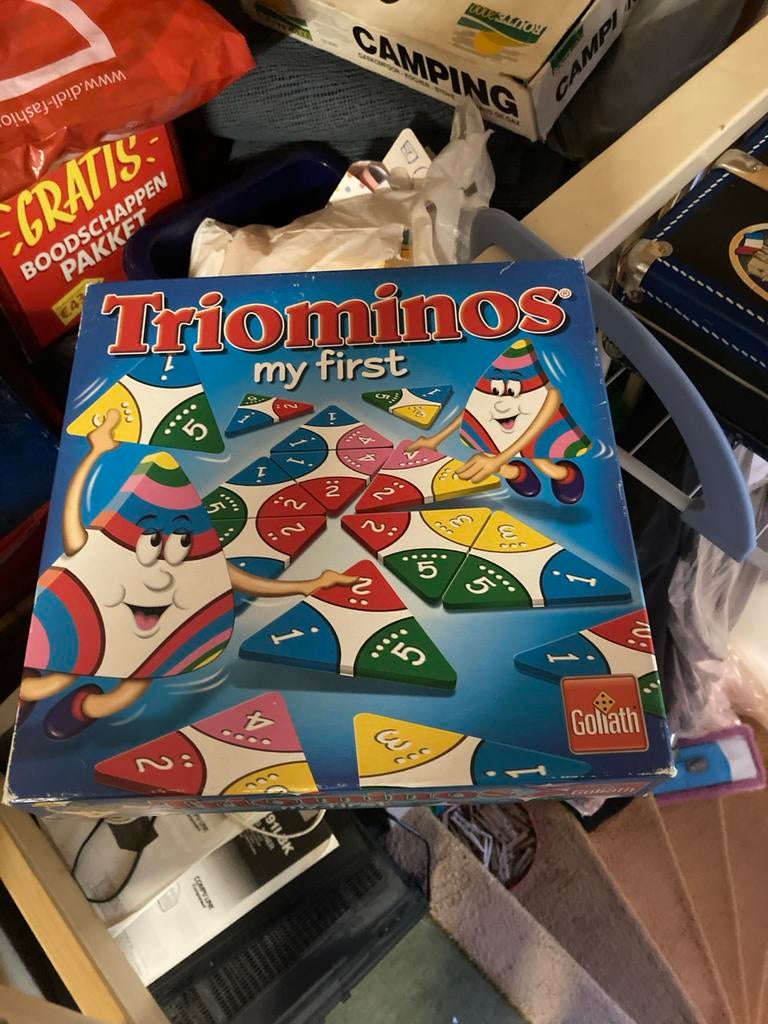 Triominos My First - Educatief Driehoek Domino Spel, Drie of vier spelers, Ophalen of Verzenden, Gebruikt