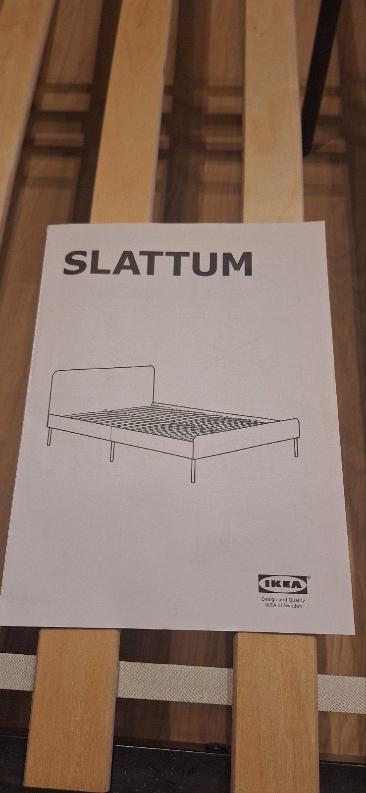 IKEA SLATTUM Bed Zwart 160x200 cm, Huis en Inrichting, Slaapkamer | Bedden, Zwart, Tweepersoons, Ophalen of Verzenden, Zo goed als nieuw