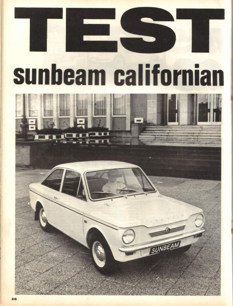 Autovisie test Sunbeam Californian December 1967, Ophalen of Verzenden, Gelezen, Algemeen