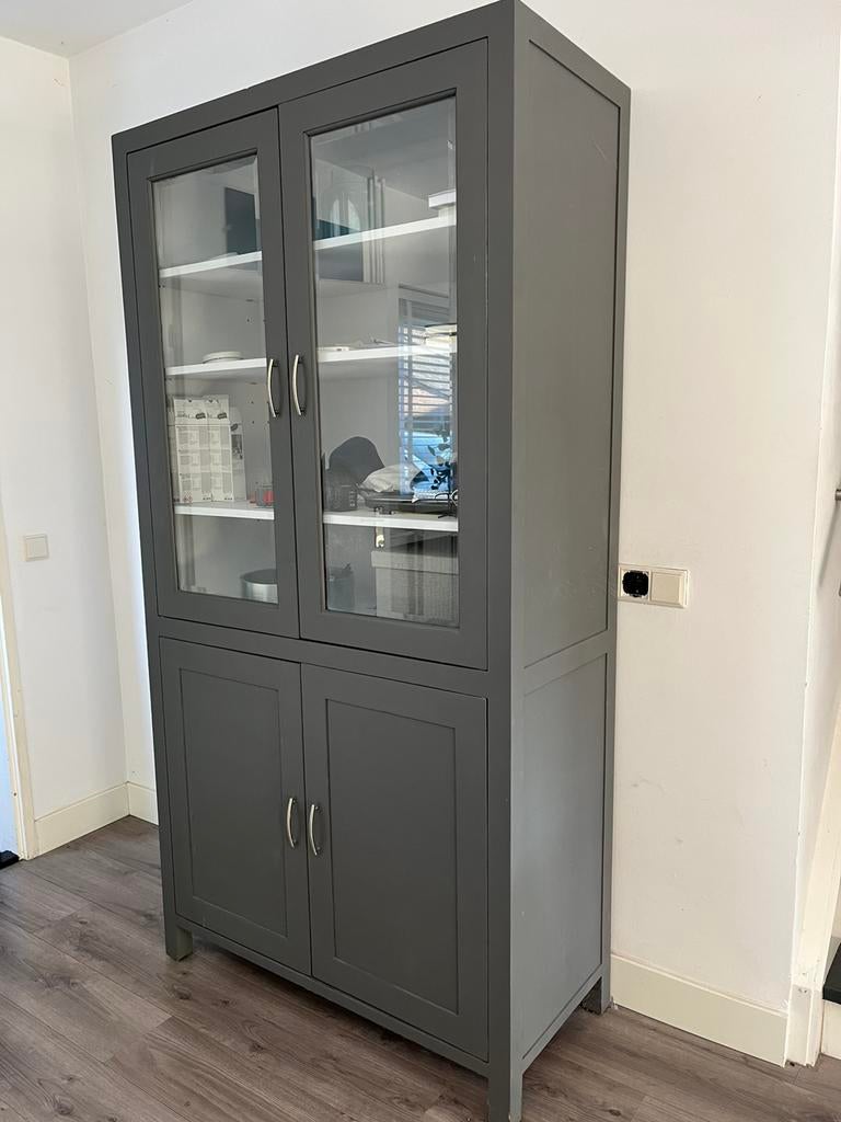 Grijs gelakte buffetkast, Huis en Inrichting, Kasten | Buffetkasten, Ophalen, Gebruikt, 100 tot 150 cm, 25 tot 50 cm