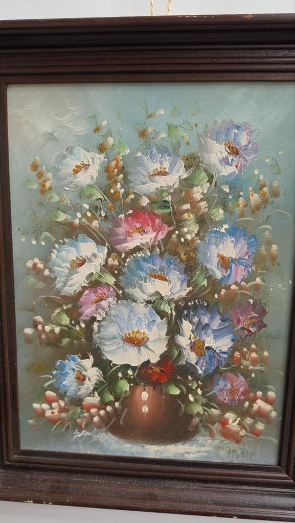 Handgeschilderd Bloemenschilderij | Olieverf op Doek, Ophalen of Verzenden