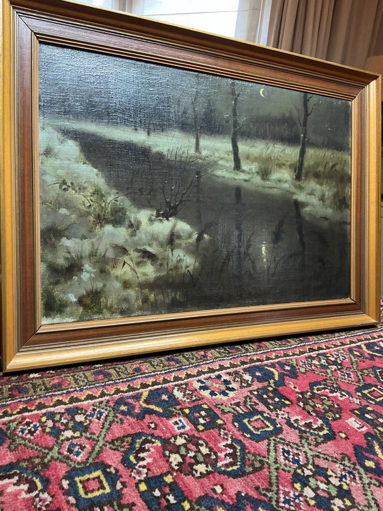 Nachtlandschap “ maneschijntje”  Cor Bouter, Antiek en Kunst, Kunst | Schilderijen | Klassiek, Ophalen
