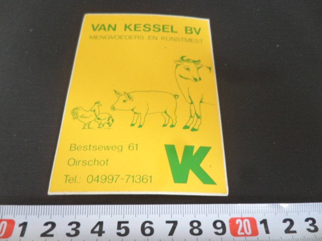 sticker oirschot VAN KESSEL BV mengvoeders en kunstmest, Ophalen of Verzenden, Zo goed als nieuw