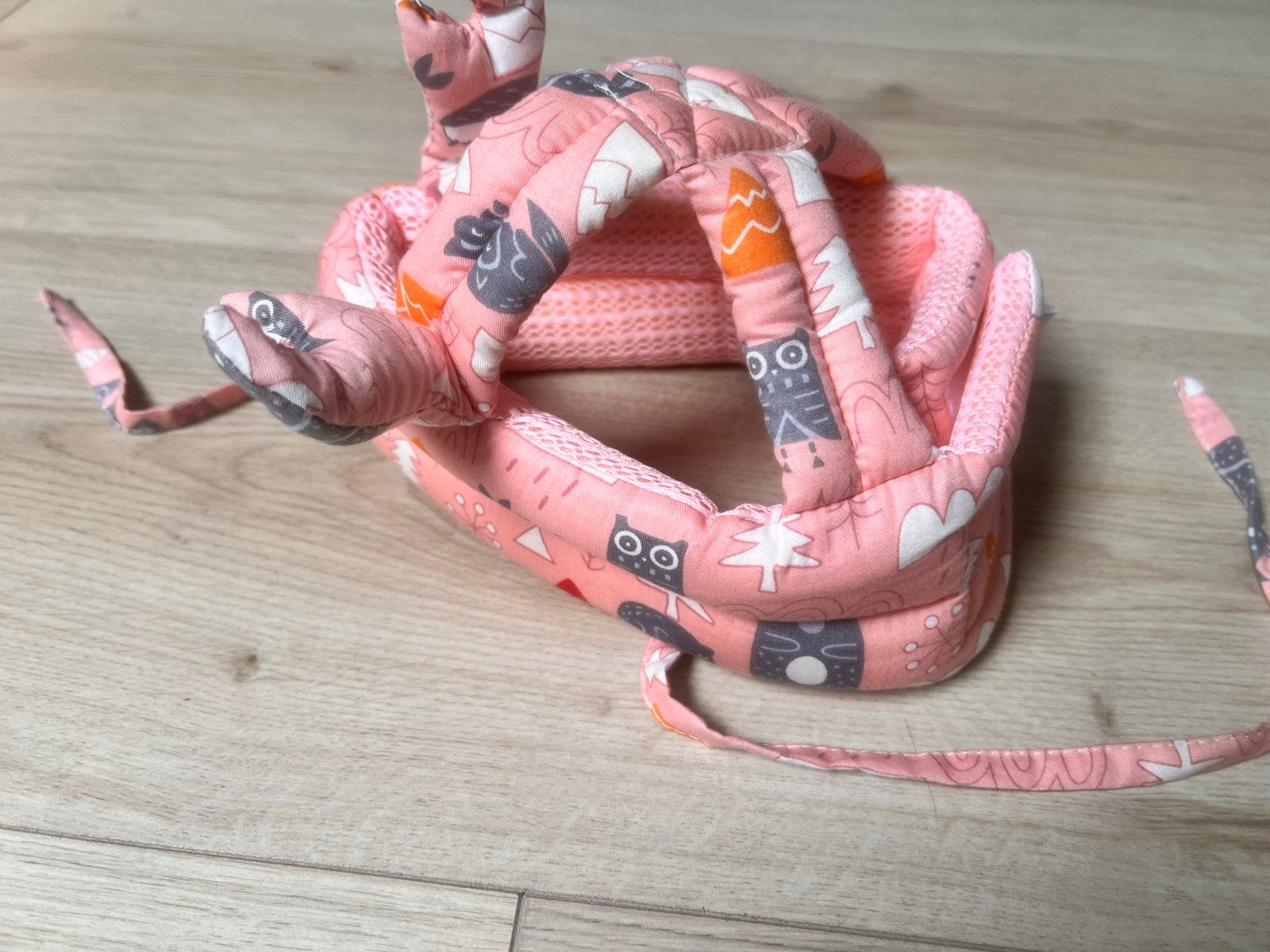 Baby Veiligheidshelm - Roze met Uiltjes en Bomen, Ophalen of Verzenden, Zo goed als nieuw