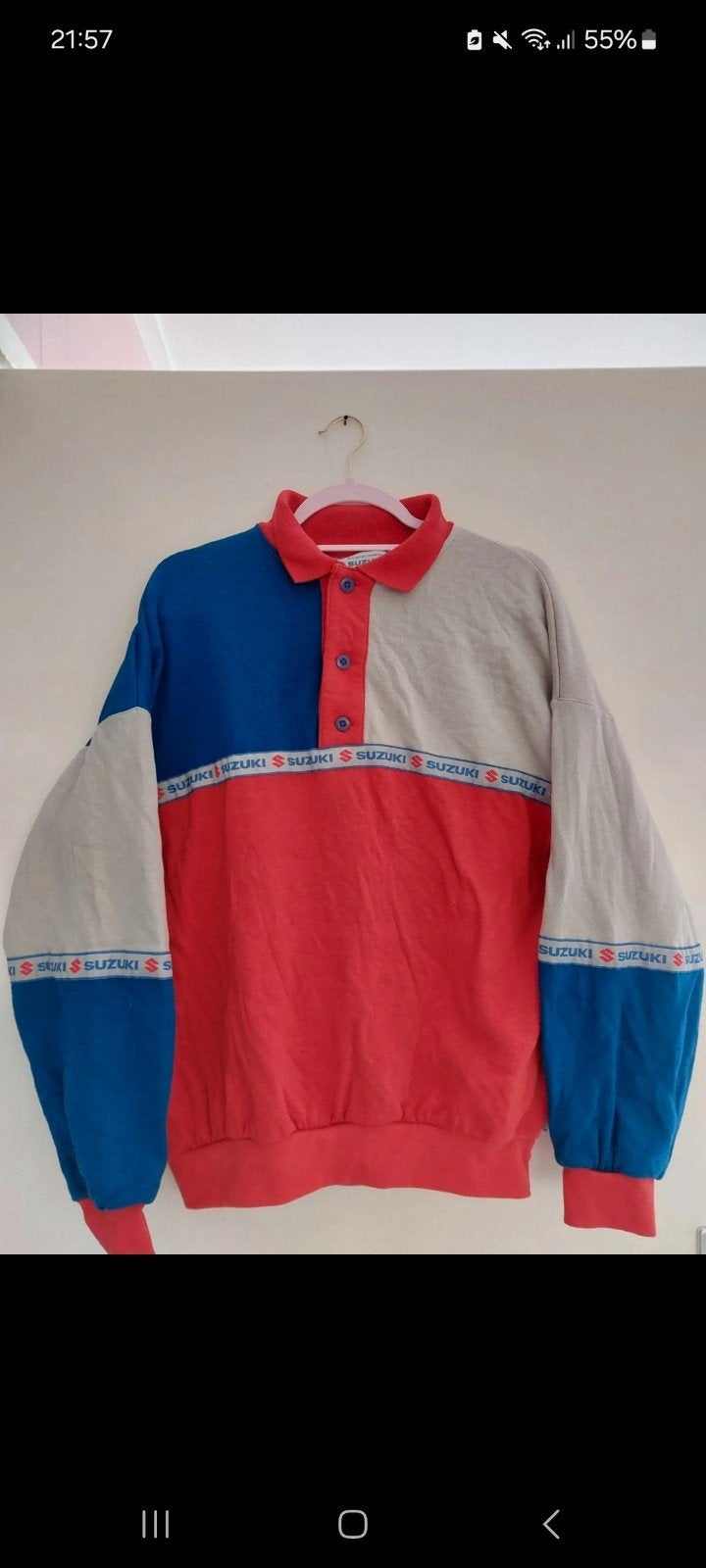 Vintage Suzuki Truien en Jack Maat L, Ophalen of Verzenden, Gedragen, Meerkleurig