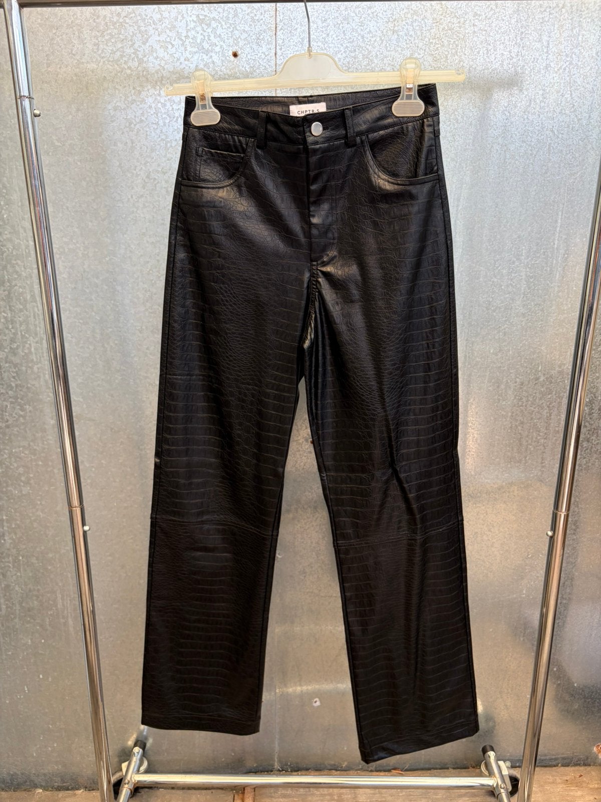 Chptrs chapters 34 faux leather €245 chptr-s, Zwart, Ophalen of Verzenden, Zo goed als nieuw, Maat 34 (XS) of kleiner