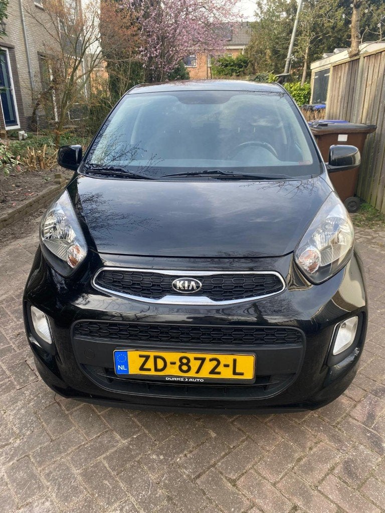 Kia Picanto 1.0 Cvvt 5-DRS 2016 Zwart, Auto's, Kia, Voorwielaandrijving, Stof, Zwart, Airbags