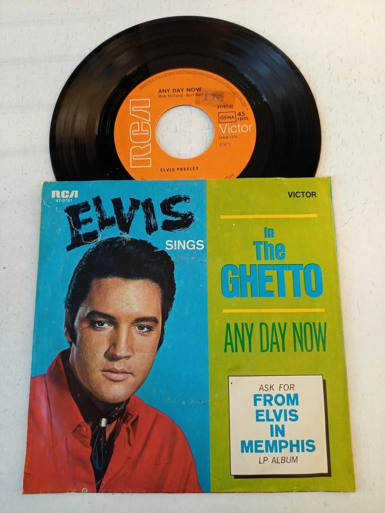Elvis Presley - In The Ghetto / Any Day Now single, Cd's en Dvd's, Vinyl Singles, Ophalen of Verzenden