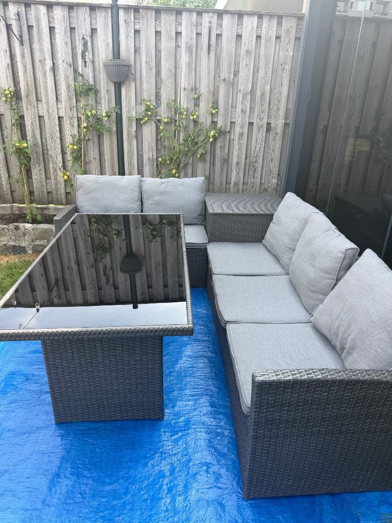 Loungeset, Ophalen, 5 zitplaatsen, Kunststof, Gebruikt