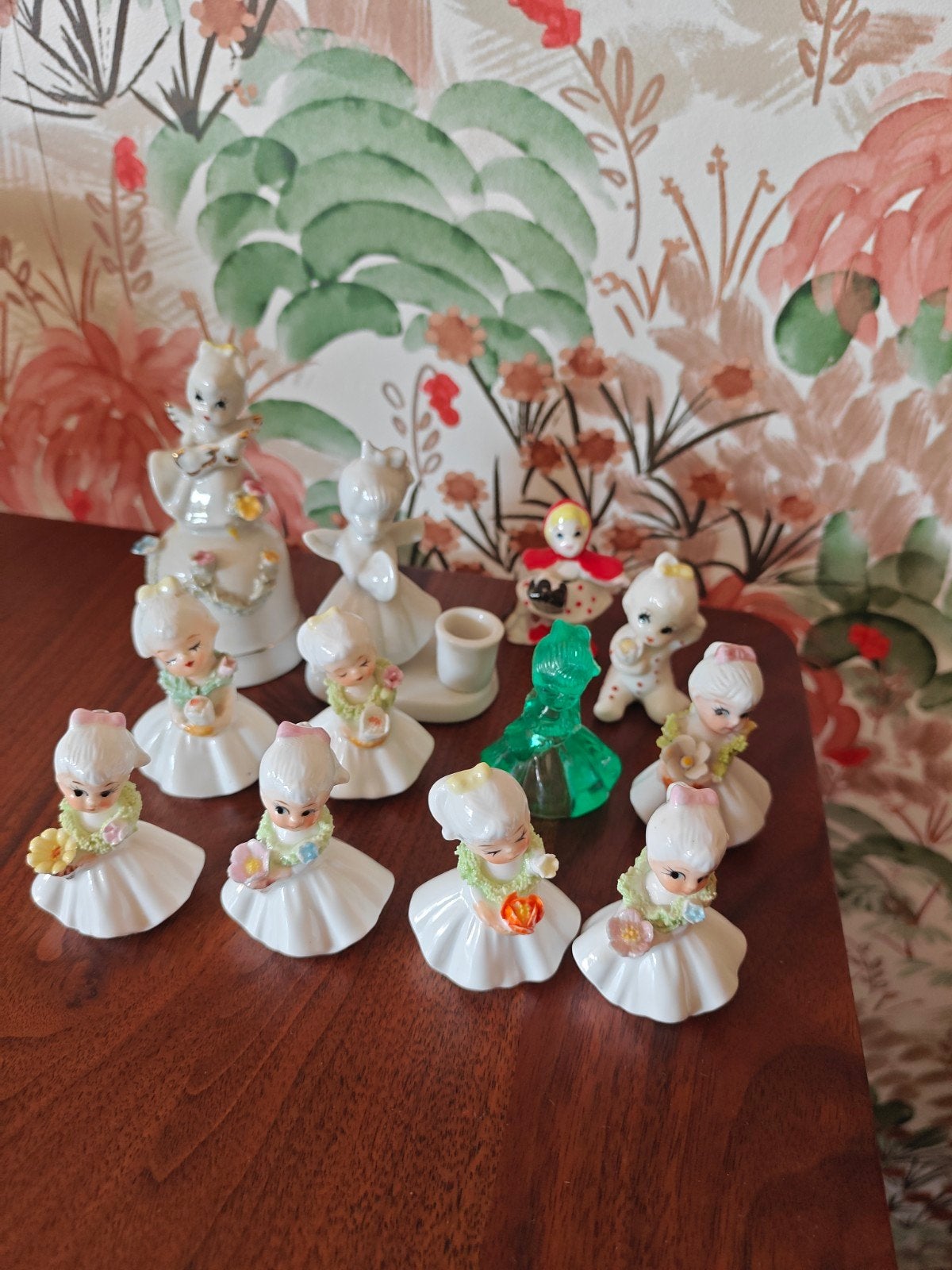 Vintage Napco Porseleinen Bloemen Meisjes Beeldjes, Antiek en Kunst, Antiek | Porselein, Ophalen of Verzenden