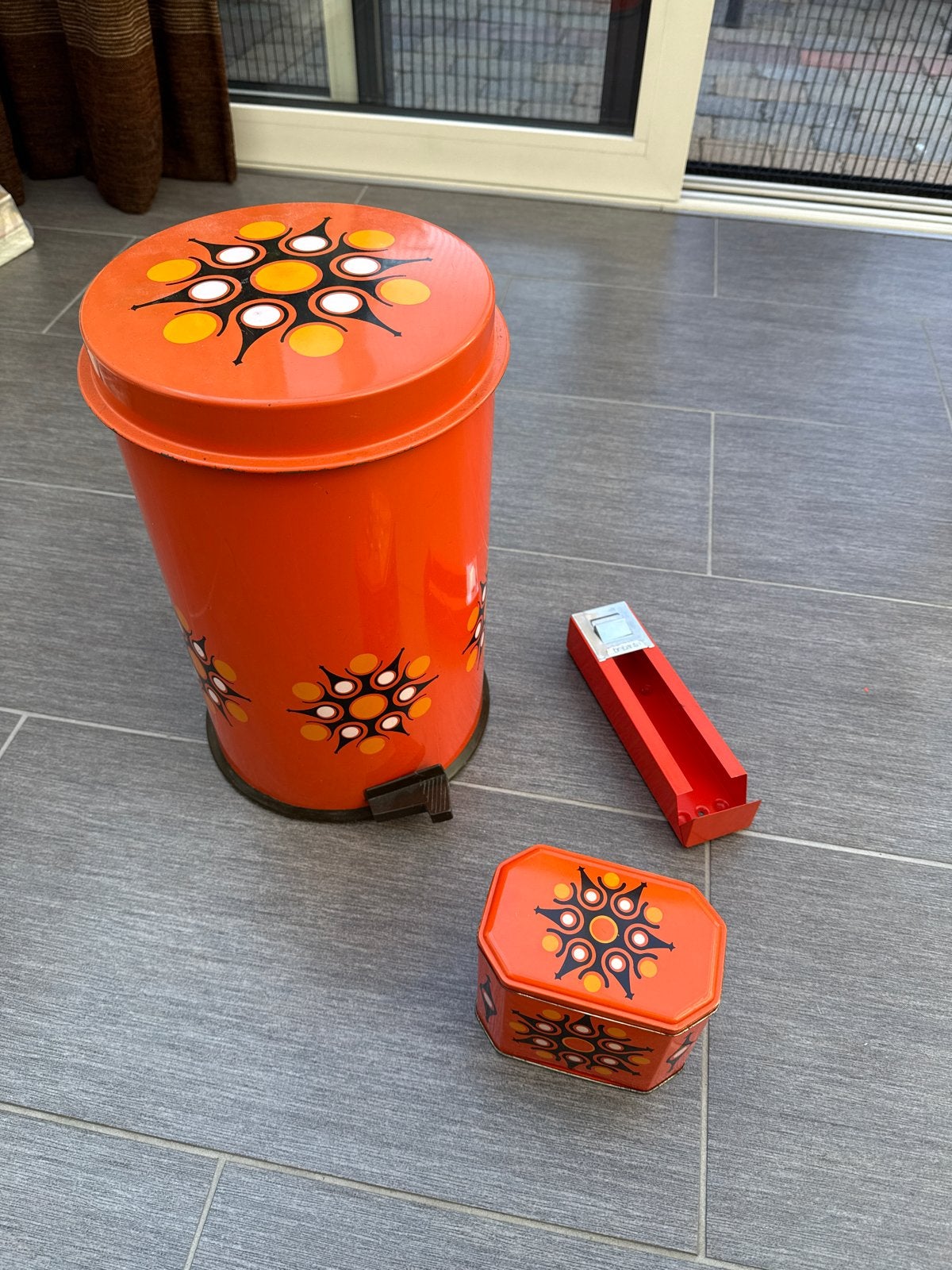Brabantia Vendex 3-delige keukenset - Vintage Oranje, Ophalen of Verzenden, Metaal, Brabantia, Oranje