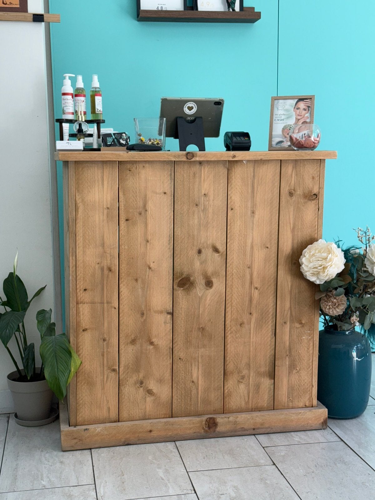 Houten kassabalie / receptiebalie te koop, Ophalen