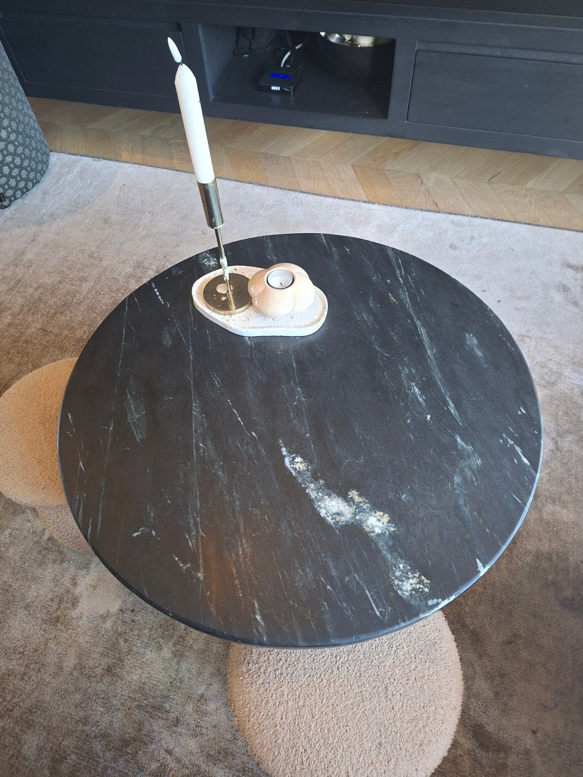Ronde salontafel met marmeren blad - 70 cm, Ophalen, 50 – 75, Minder dan 50 cm, Gebruikt