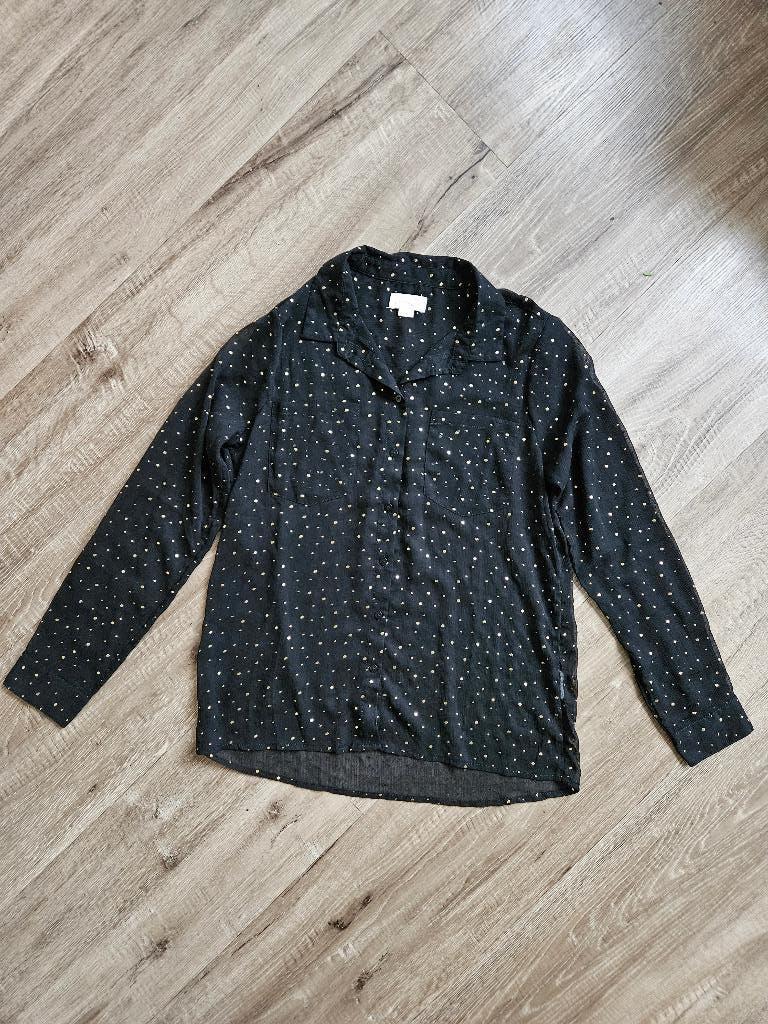 Blouse en rokje zwart gouden steentjes Cotton Club L zgan, Kleding | Dames, Blouses en Tunieken, Zwart, Maat 42/44 (L), Ophalen of Verzenden