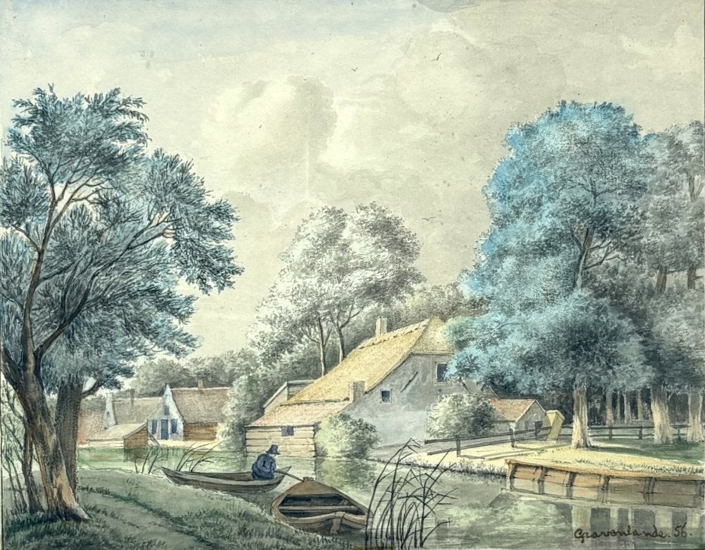 243. Aquarel - "Gravelande", 1856, Ophalen