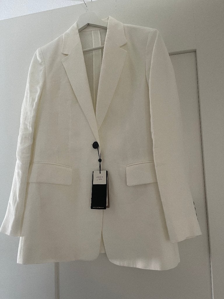 Massimo Dutti wit 100% linnen colbert maat 38 nieuw, Maat 38/40 (M), Massimo Dutti, Verzenden, Wit