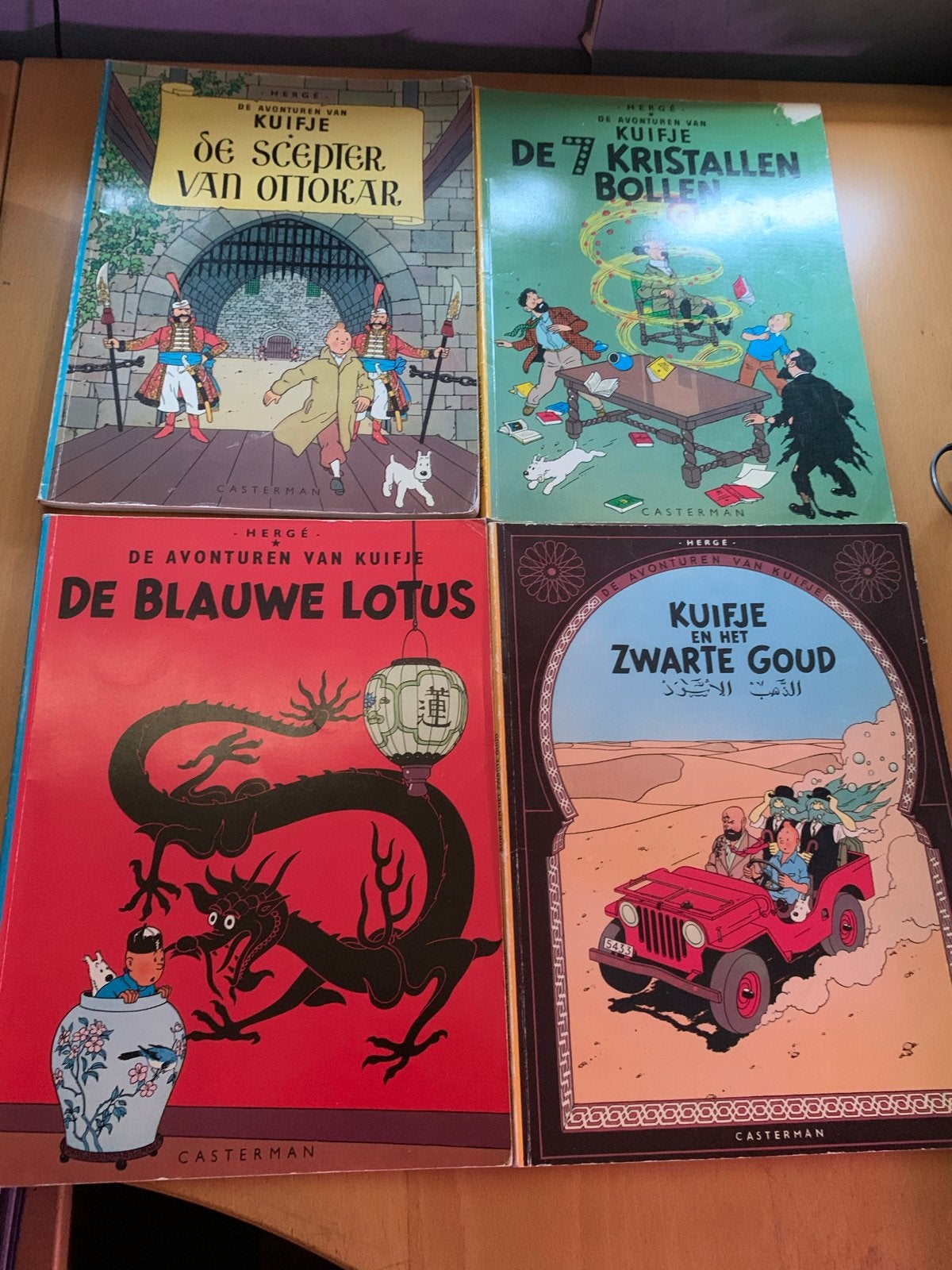 Kuifje stripboeken: De Scepter, Kristallen Bollen, Blauwe Lo, Meerdere stripboeken, Ophalen of Verzenden, Gelezen
