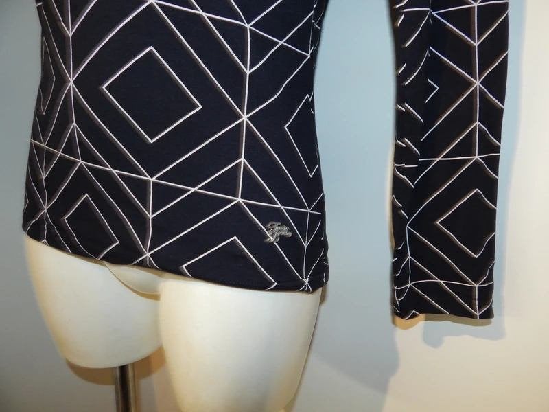Tante Betsy zwart truitje shirt witte abstracte print mt S, Kleding | Dames, Tante Betsy, Zo goed als nieuw, Lange mouw, Maat 36 (S)