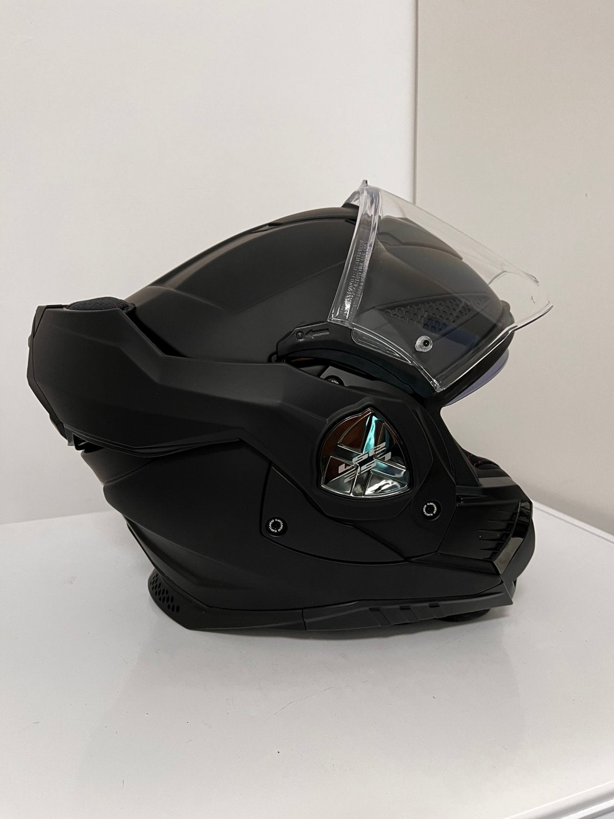 LS2 Advant X motorhelm met Cardo communicatieset - M - zgan, Overige merken, M, Systeemhelm, Dames