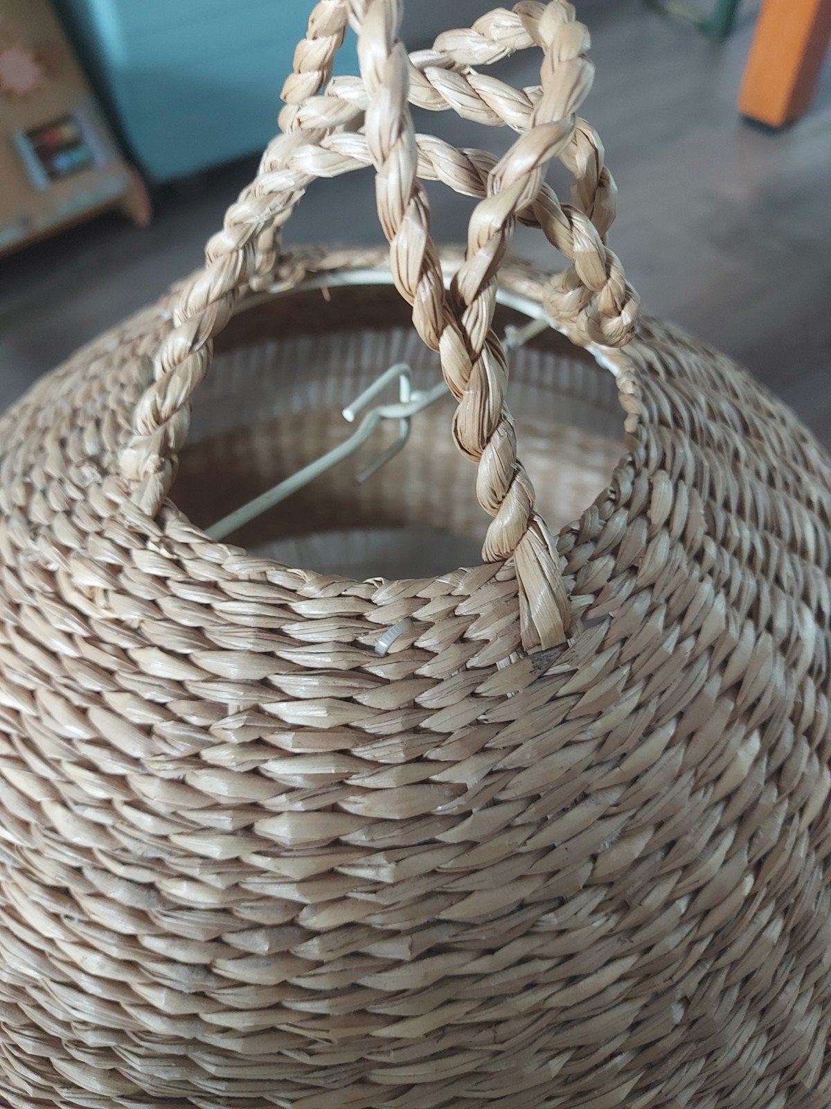 IKEA Torared hanglamp lampenkap 55cm zeegras handgemaakt, Ophalen, Zo goed als nieuw, Natuurlijk materiaal