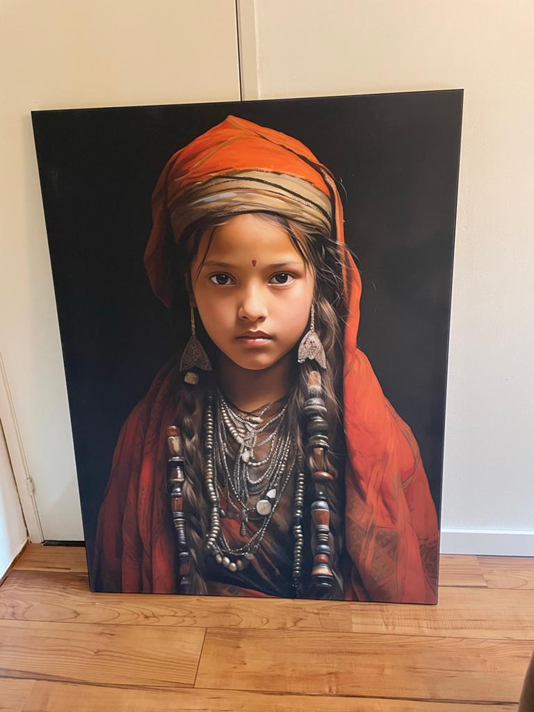 Urban katoenen wanddoek met frame - 110x145 cm, Ophalen, Zo goed als nieuw