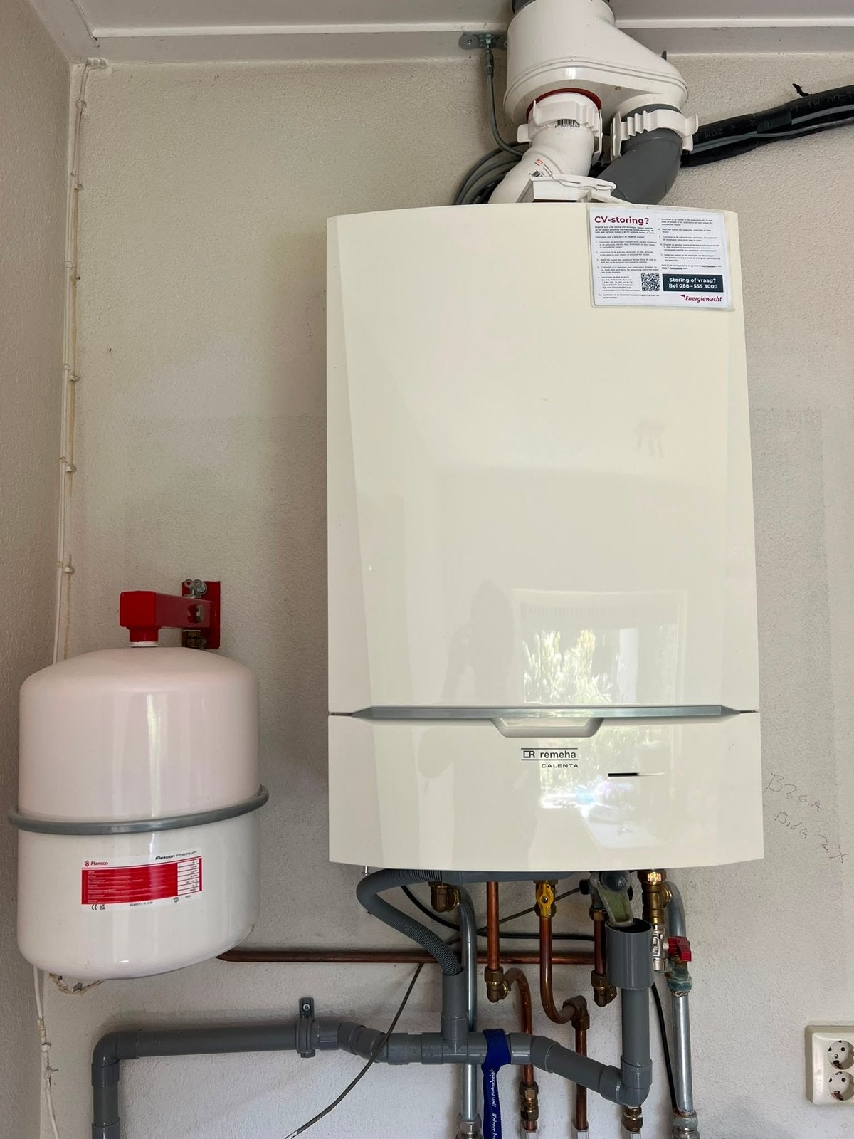 Werkende Remeha Calenta 40 C CW5 CV-ketel met thermostaat, Ophalen, Gebruikt, Hoog rendement (Hr), Cv-ketel of Combi-ketel