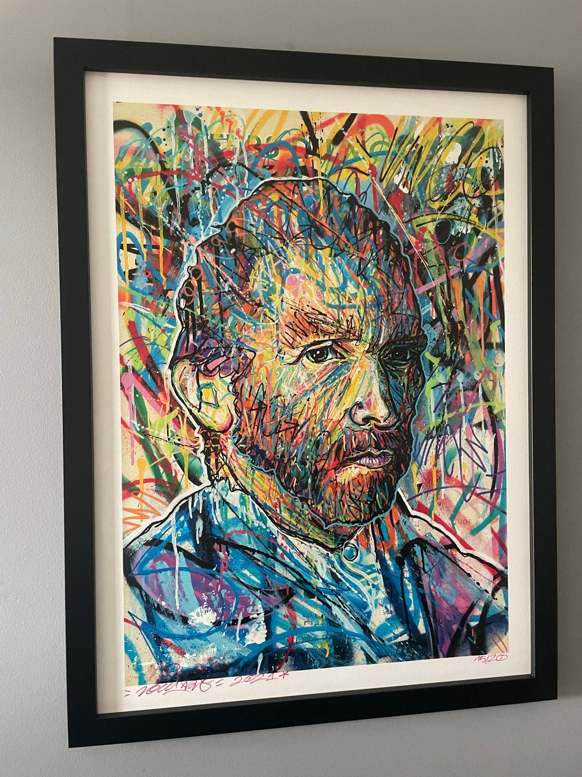 Modern Pop Art Portret van Van Gogh - Gelimiteerde Oplage, Ophalen, Papier/karton, Gemengde techniek, Gelimiteerde oplage