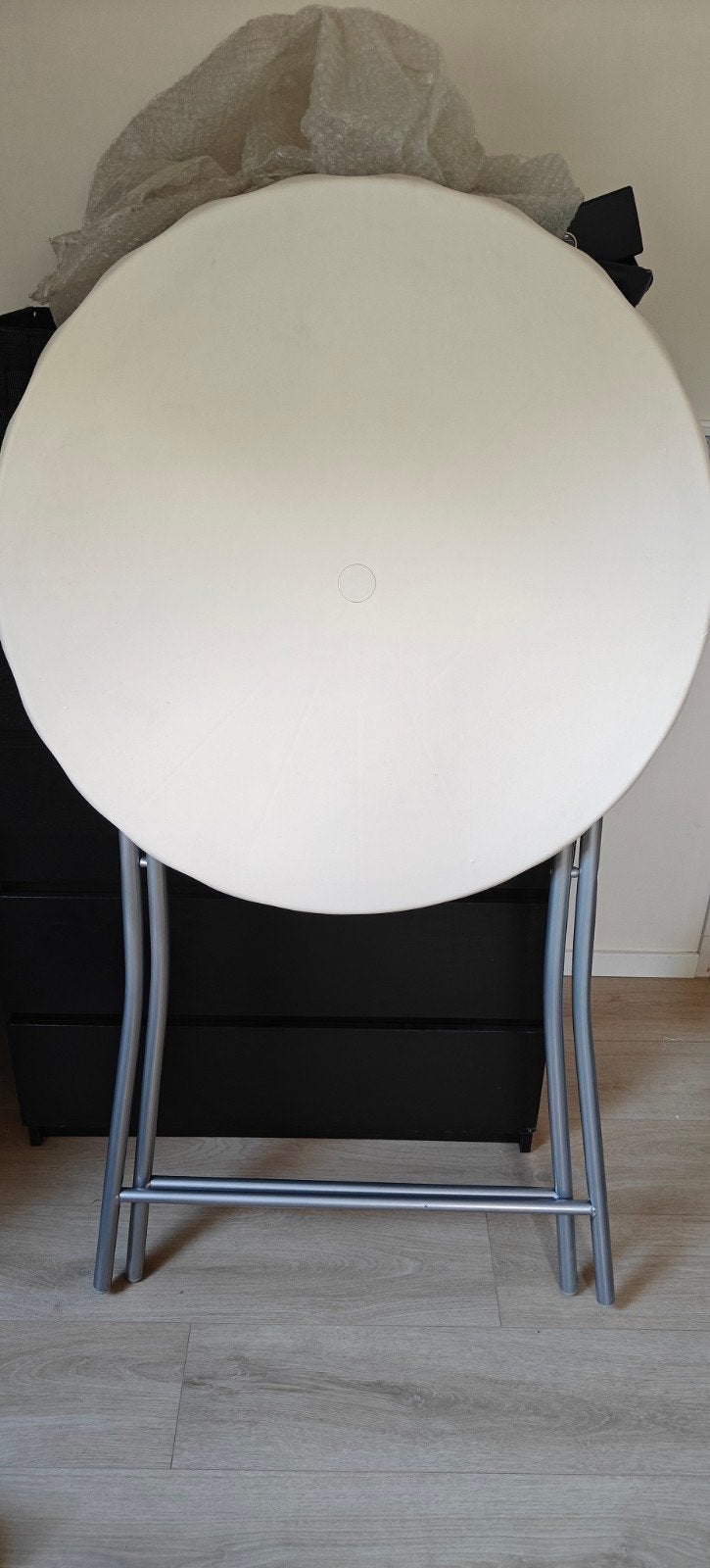 2x V-part witte statafels wit, Ophalen, Kunststof, 50 tot 100 cm, Rond