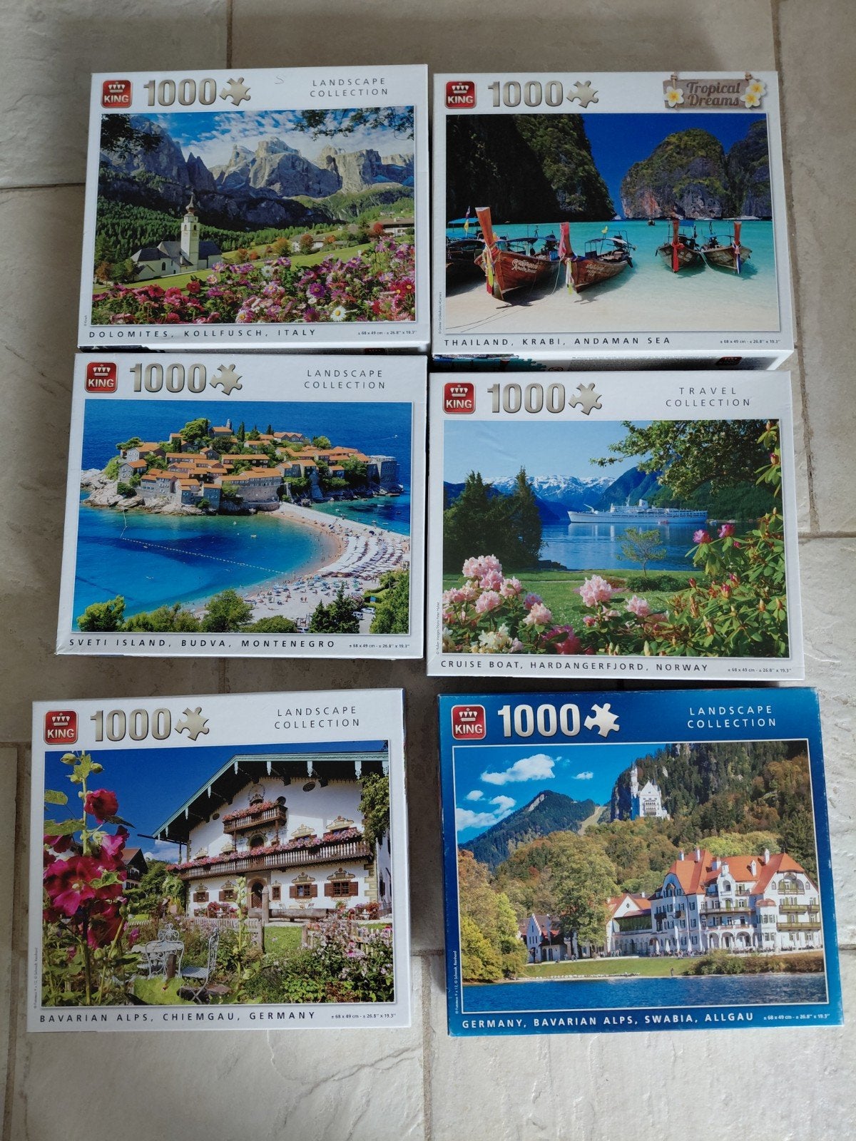 King puzzels, Ophalen, 500 t/m 1500 stukjes
