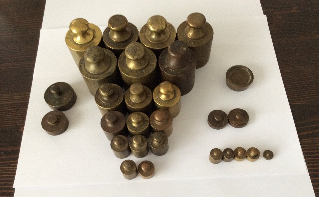 28 koperen gewichten (5 kilo), Verzamelen, Ophalen of Verzenden