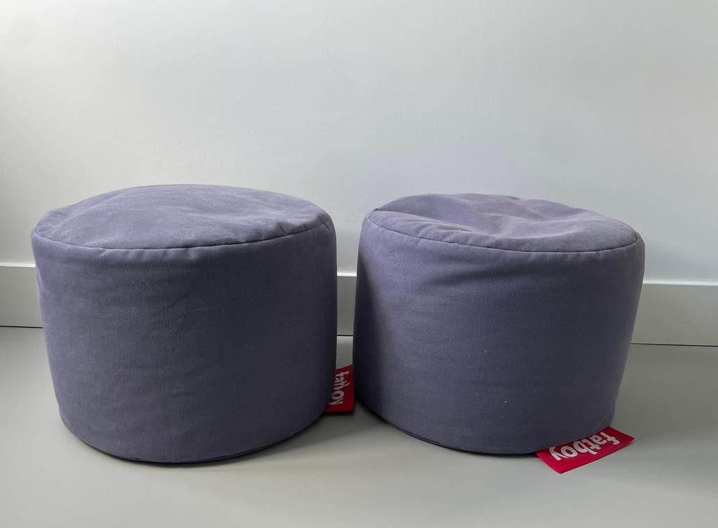 Fatboy poefjes blauw paars, Minder dan 50 cm, Rond, Minder dan 50 cm, Ophalen of Verzenden