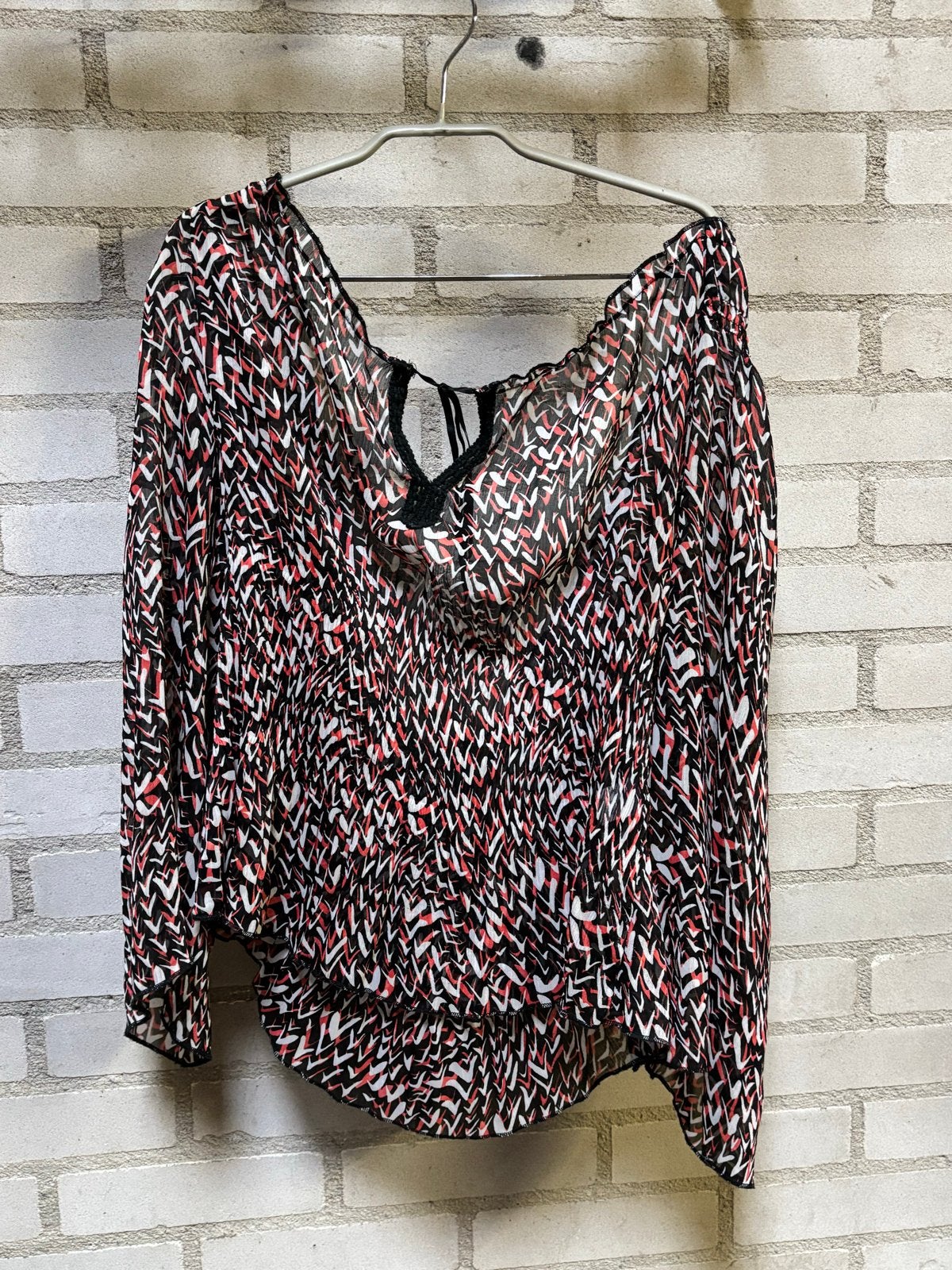 Stijlvolle blouse met patroon - Maat XL, Meerkleurig, Maat 46/48 (XL) of groter, Ophalen of Verzenden, Lange mouw