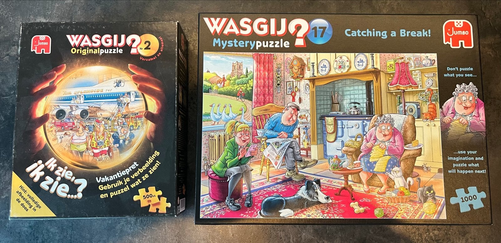 Wasgij Original 2 & Mystery 17 Puzzels - 500 & 1000 stukjes, Ophalen of Verzenden, 500 t/m 1500 stukjes, Gebruikt, Legpuzzel
