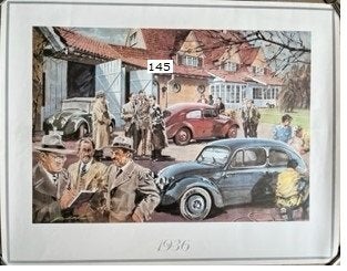 vw kever prent/poster, Verzamelen, Ophalen of Verzenden, Zo goed als nieuw, Auto's