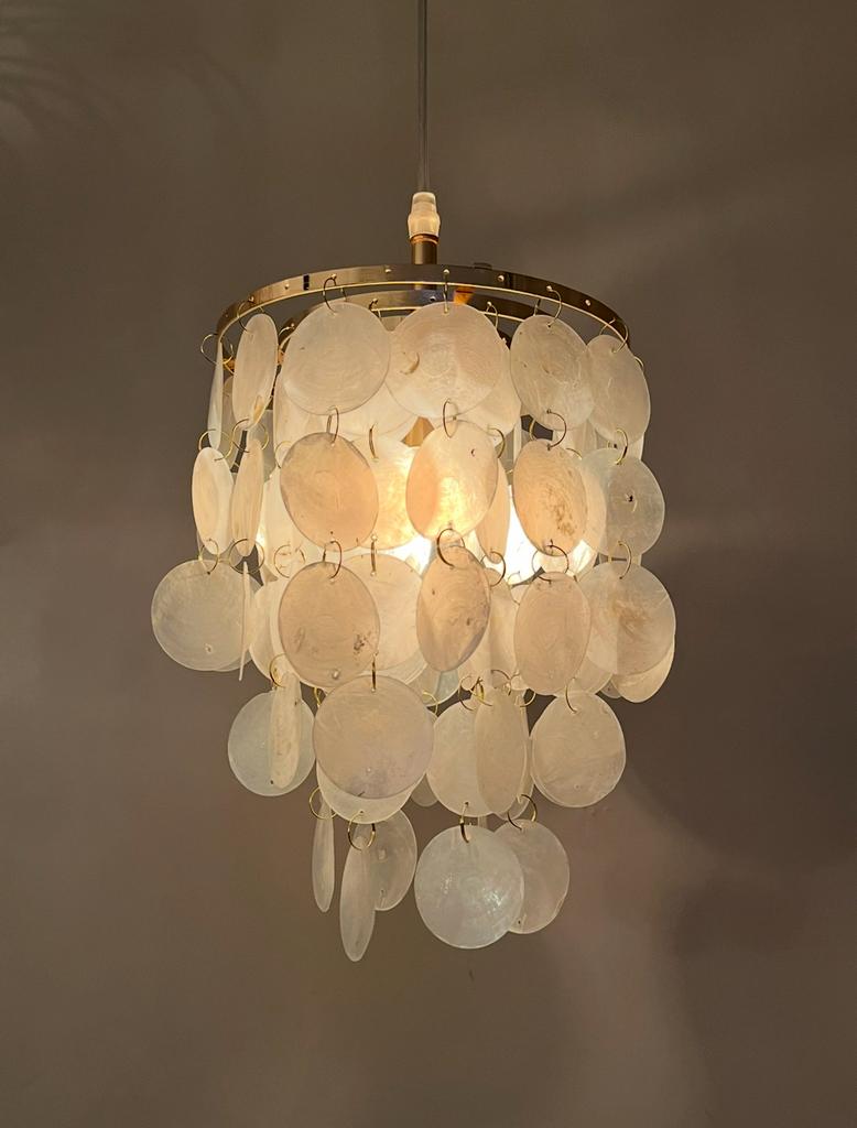 Capiz hanglampen van 159,- nu 89,- in goud of zilver sale !!, Baak, Ophalen of Verzenden, Baak, Baak