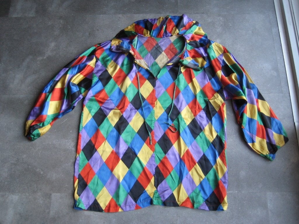 Fleurig pak , kiel met broek , satijn , xxl, Carnaval, Overige maten, Ophalen of Verzenden, Kleding