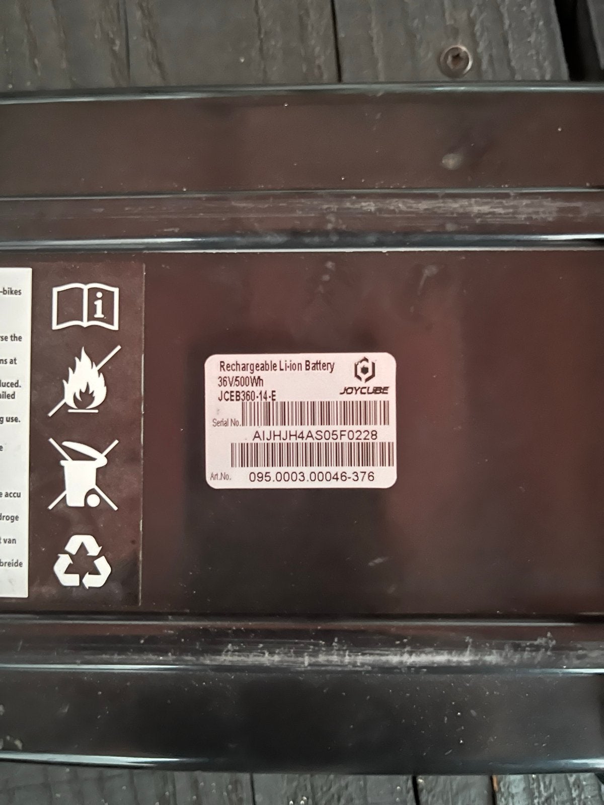 Cortina E-bike Accu 36V 500Wh - Uitstekende Capaciteit, Ophalen of Verzenden, Gebruikt