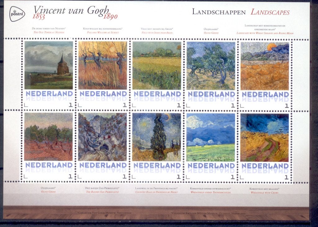 vel persoonlijke zegels pf vincent van gogh - landschappen, Ophalen of Verzenden, Na 1940, Postfris