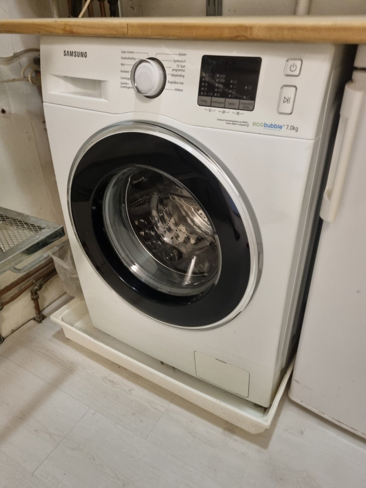 Samsung Eco bubble 7 kg, Ophalen, Gebruikt, Voorlader, 85 tot 90 cm