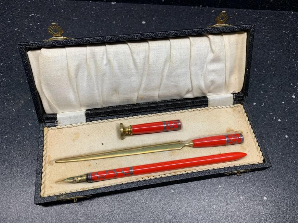 Antieke vulpen, briefopener en lakstempel, Ophalen of Verzenden, Zo goed als nieuw, Vulpen, Overige merken