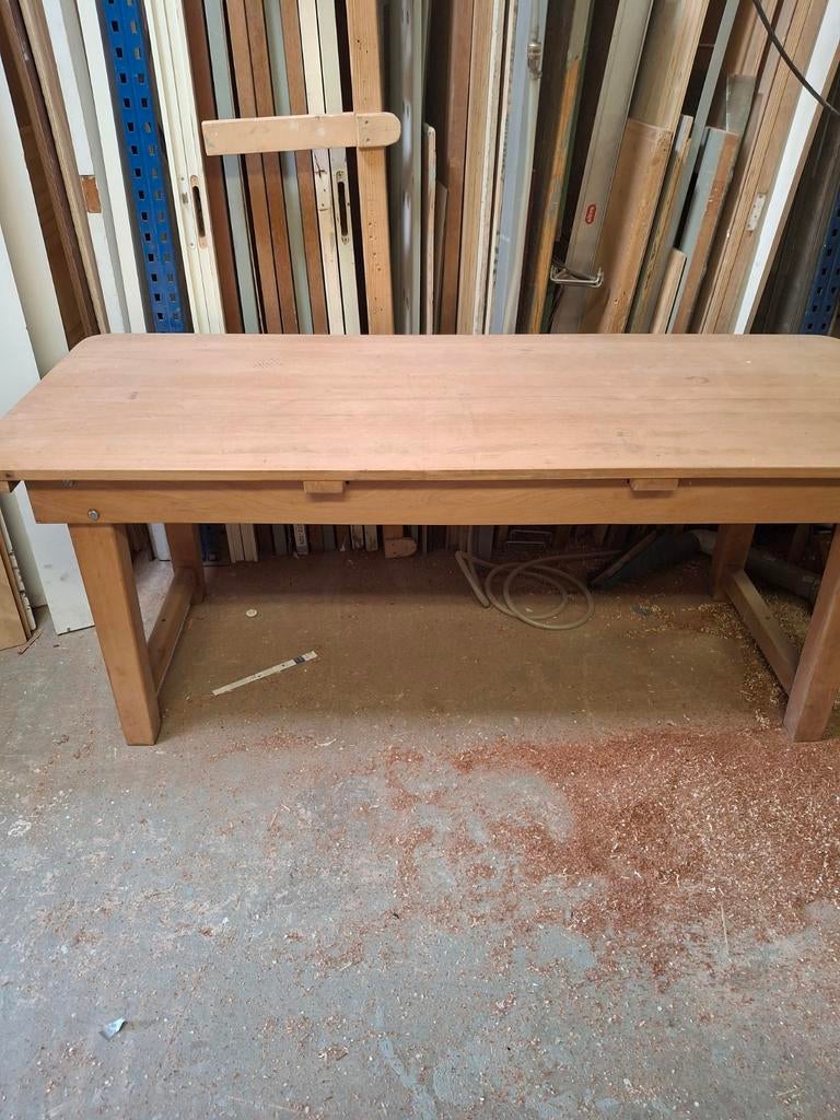 Massief beuken tafel., Ophalen of Verzenden, 25 tot 50 cm, Rechthoekig, 150 tot 200 cm