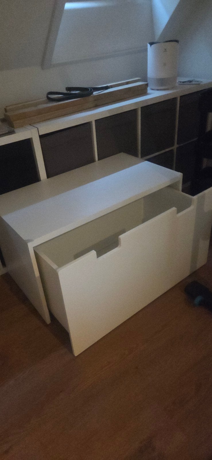 Speelgoed opbergtafel met grote diepe lade op wieltjes, Ophalen, Jongen of Meisje