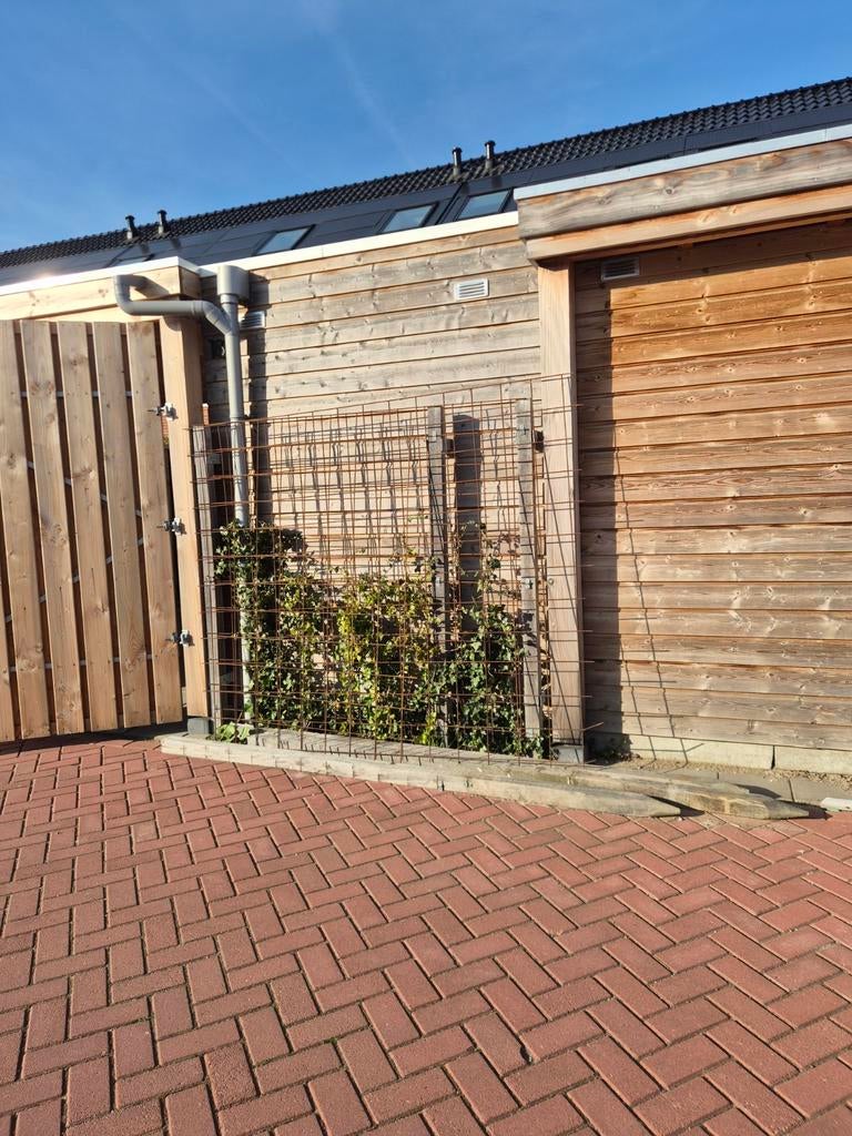 Hardhouten palen met metalen rek voor klimplanten, Tuin en Terras, Tuinhekken en Hekwerk, Ophalen, Gebruikt, Hout, Overige typen