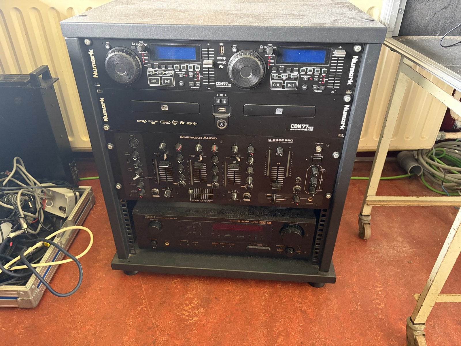Numark CDN77 USB DJ Set met American Audio Mixer en Denon Re, Ophalen, Gebruikt, Audio