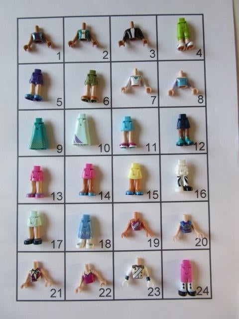 L395 LEGO FRIENDS POPPETJES BENEN SHIRTJES BROEK ROK, Dalwagen 45b, 6669 CB Dodewaard, Lego, Nieuw, Ophalen of Verzenden