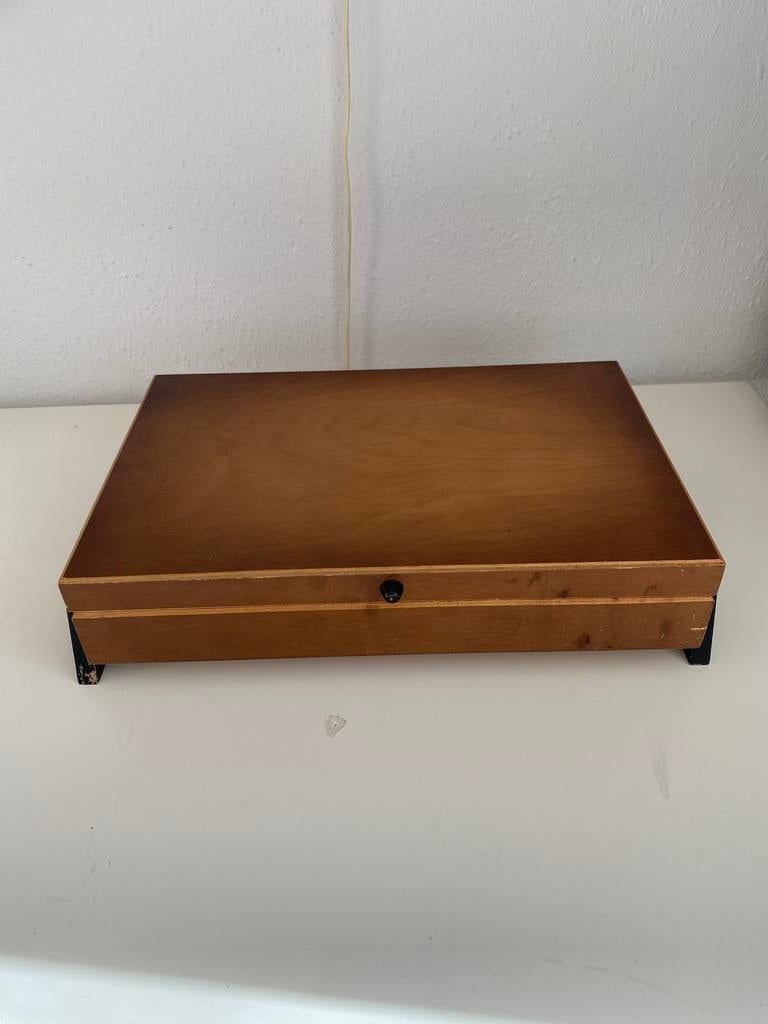 Vintage Naaidoos jaren 60- Houten Naaikist met Vakken, Ophalen, Gebruikt, Overige typen