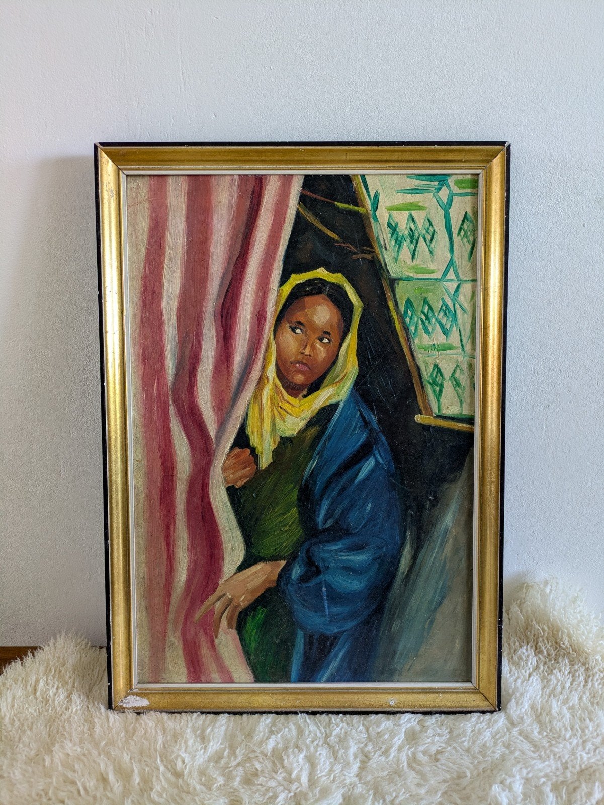 Schilderij olieverf, Antiek en Kunst, Kunst | Schilderijen | Klassiek, Ophalen, Doek, Portret of Personen, Realistisch