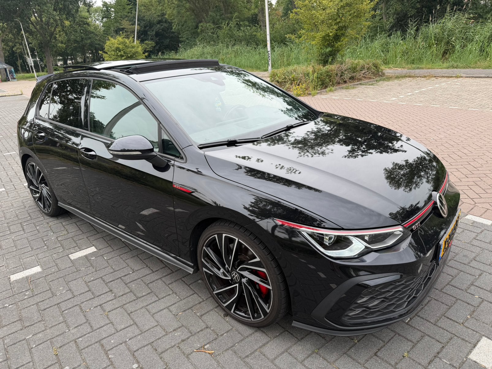 Volkswagen Golf 8 GTI DSG | Pano | 245 PK | Topstaat, 730 kg, 1363 kg, Zwart, 4 cilinders